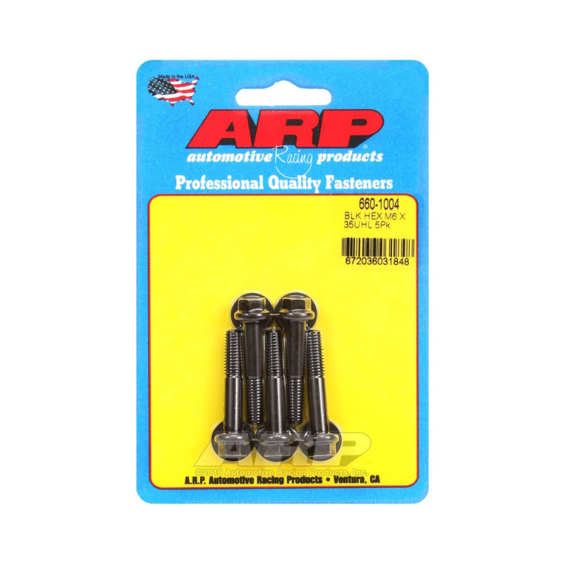 Set de șuruburi și piulițe universale ARP M6 x 1,00 – șuruburi hexagonale cu oxidare neagră, x5 - ARP-660-1004 - 660-1004 - 3666618195490